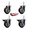 Service Caster 4 Inch Maroon Polyurethane Wheel Swivel 58 Inch Threaded Stem Caster Set 2 Brakes SCC SCC-TS20S414-PPUB-MRN-58212-2-PLB-2 - alternate 3